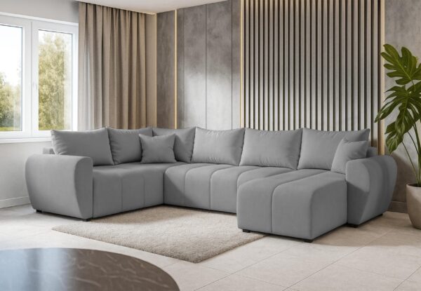 AX LIVING Malatya U XL Wohnlandschaft U Form XXL Ecksofa 303 cm R / L