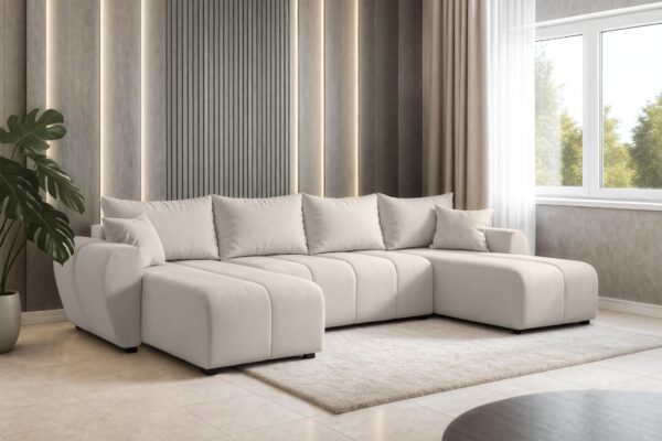 AX LIVING Malatya U Couch mit Schlaffunktion Ecksofa 311 cm