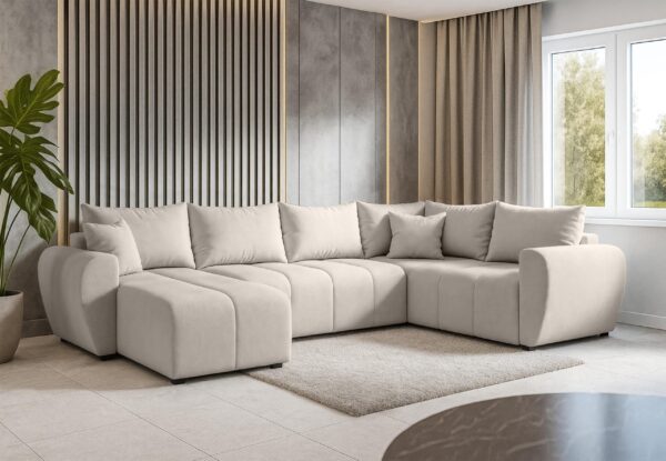 AX LIVING Malatya U XL Wohnlandschaft U Form XXL Ecksofa 303 cm R / L