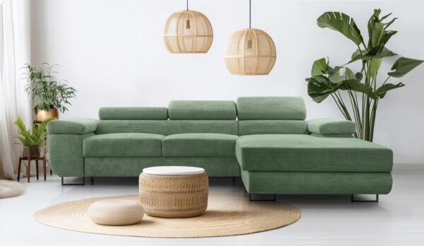 AX LIVING Cord Couch L Form – Arborio R / L 280 cm Ecksofa
