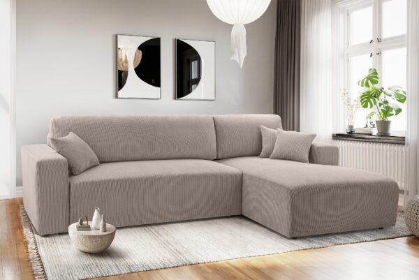 AX LIVING Catea Sofa mit Schlaffunktion – Ecksofa 279 cm mit Bettkasten R / L
