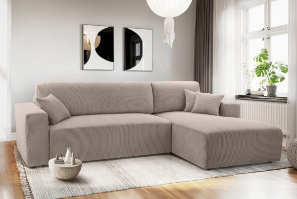 AX LIVING Catea Sofa mit Schlaffunktion – Ecksofa 279 cm mit Bettkasten R / L