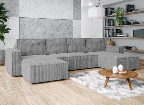 AX LIVING Aydin U Sofa Wohnlandschaft mit Schlaffunktion U Form