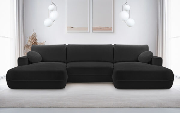 AX LIVING U Couch mit Schlaffunktion Peoni 364 cm Stil