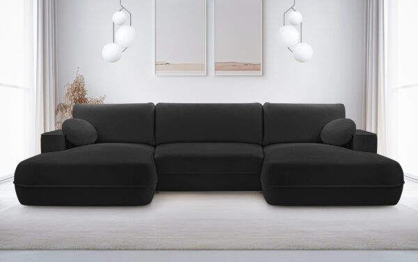 AX LIVING U Couch mit Schlaffunktion Peoni 364 cm Stil