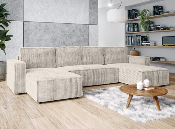 AX LIVING Aydin U Sofa Wohnlandschaft mit Schlaffunktion U Form