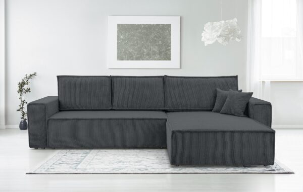 AX LIVING Cord Couch L Form – Cedria L+R Wohnlandschaft 287 cm
