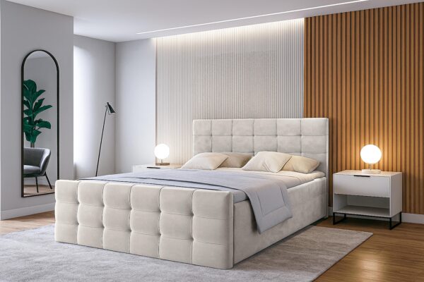 AX LIVING Bett mit Bettkasten 80/90/100/120/140/160/180x200 cm Argentaro
