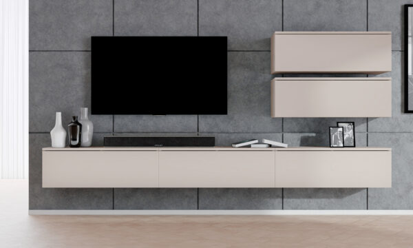 AX LIVING Anbauwand Loriano V Wohnwand 300 cm breit Stehend / Hängend