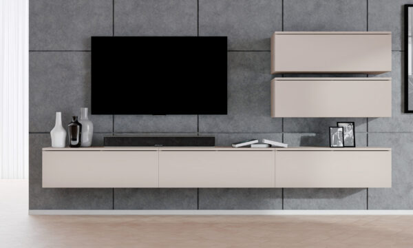AX LIVING Anbauwand Loriano V Wohnwand 300 cm breit Stehend / Hängend