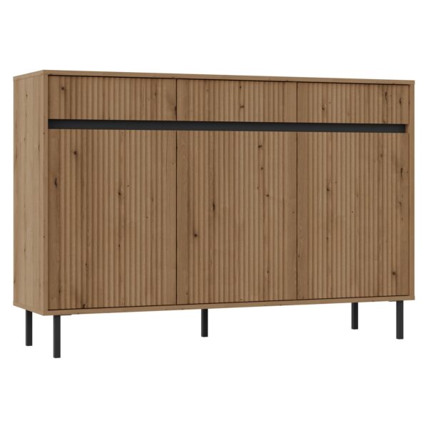 AX LIVING Sideboard Bodrum Kommode 3 Türen 3 Schubladen 149 cm