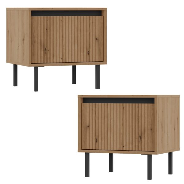 AX LIVING Nachttisch Bodrum 2er Set Nachtkommode 1 Schublade