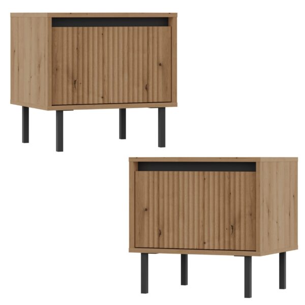 AX LIVING Nachttisch Bodrum 2er Set Nachtkommode 1 Schublade