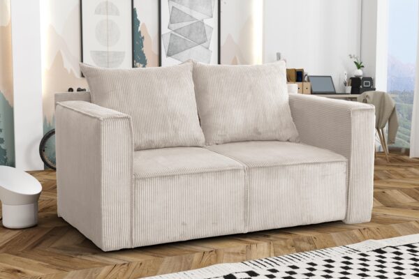 AX LIVING Hatay Schlafsofa 2 Sitzer Cord Sofa mit Bettkasten 170 cm