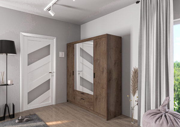 AX LIVING Kleiderschrank mit Spiegel Storicos 4T