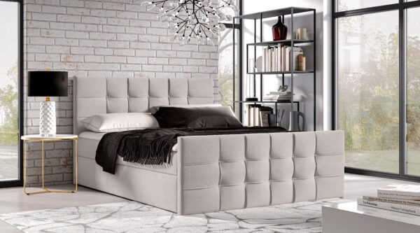 AX LIVING Bett mit Bettkasten 140/160/180x200 cm Ambusio mit topper