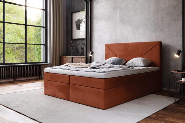 AX LIVING Bett mit Bettkasten 140/160/180x200 cm Kilton mit topper