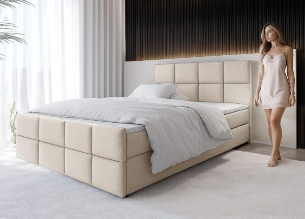 AX LIVING Bett mit Bettkasten 80/90/100/120/140/160/180x200 cm Aleyna