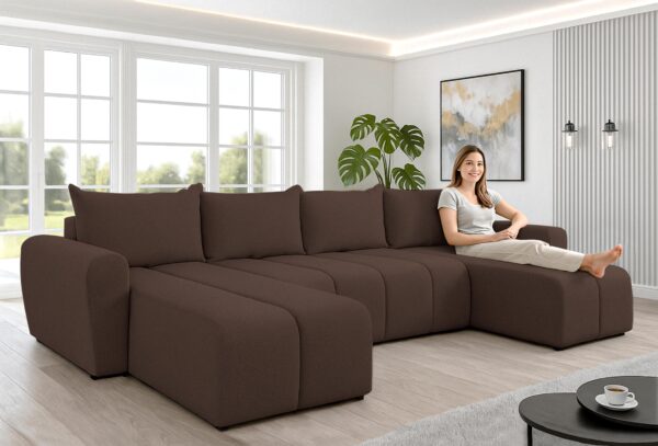 AX LIVING Ecksofas groß Ferrande 317 cm – Sofa mit Schlaffunktion universell
