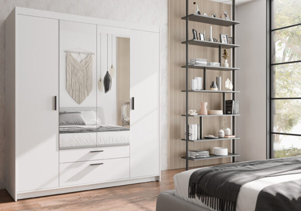 AX LIVING Kleiderschrank mit Spiegel Storicos 4T