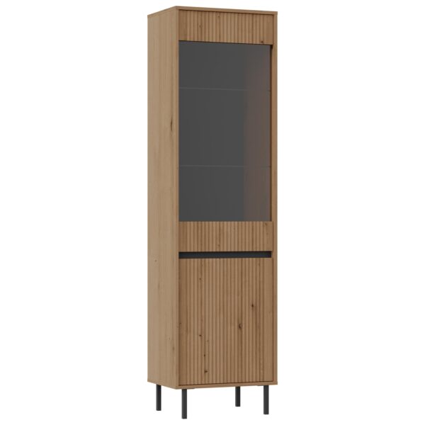 AX LIVING Vitrine Bodrum Hochschrank 2 Türen Glas 56 cm