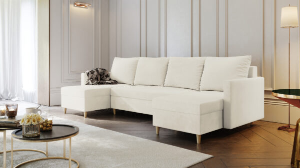 AX LIVING Sofa U Form mit Schlaffunktion Wesly U 290 cm Stil Komfort