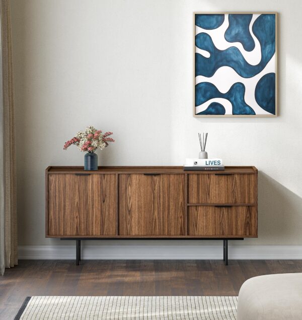 AX LIVING Nordiva Kommode mit Schublade 150 cm Sideboard Holz