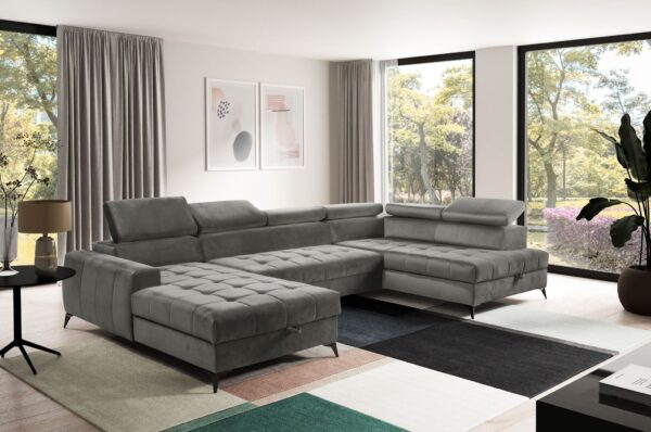 AX LIVING Eckcouch mit Schlaffunktion Arkucio U 345 cm Ecksofa R / L