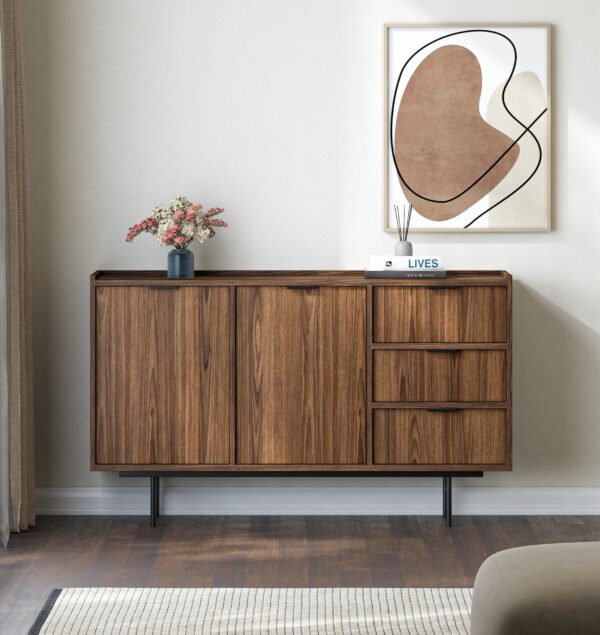 AX LIVING Nordiva Kommode mit Schublade 150 cm Holz Sideboard