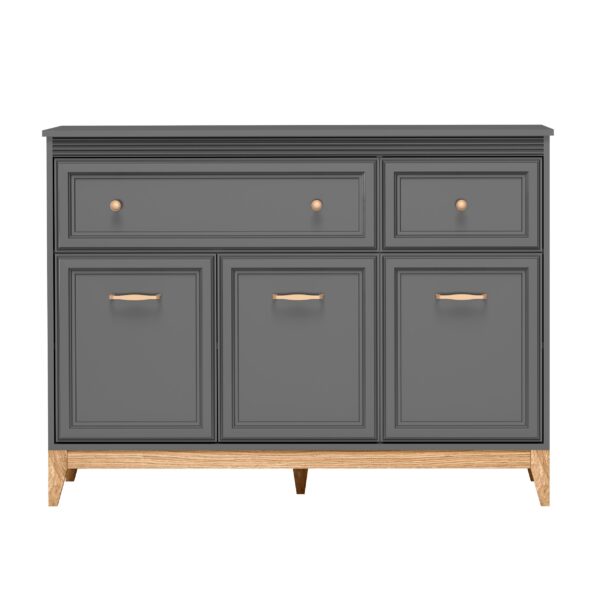 AX LIVING Kommode Nymphen 2 Schubladen 3 Türen MDF Eiche Beine