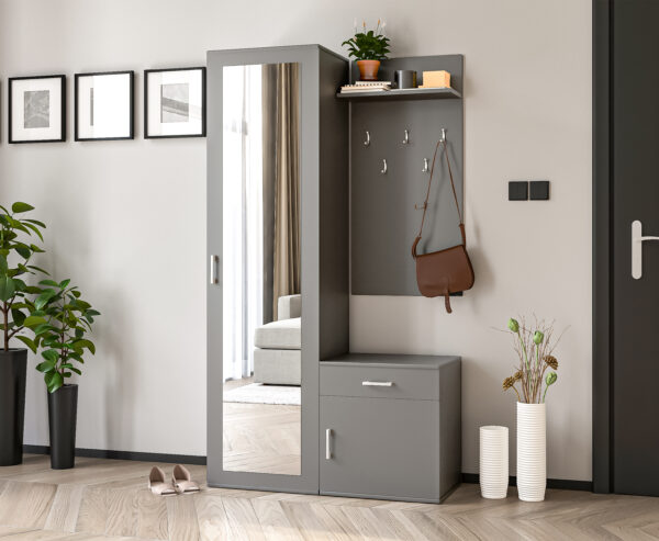 AX LIVING Garderobe Magnola – 100 cm Breite, mit Stauraum & Spiegel