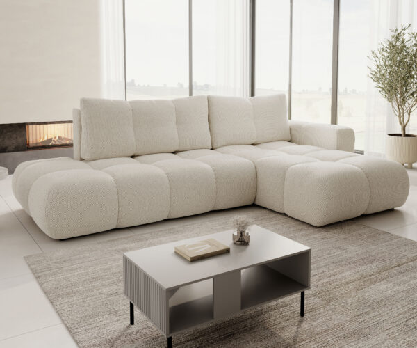 AX LIVING Ecksofa mit Schlaffunktion – Hosio 288cm Breit Rechts / Links
