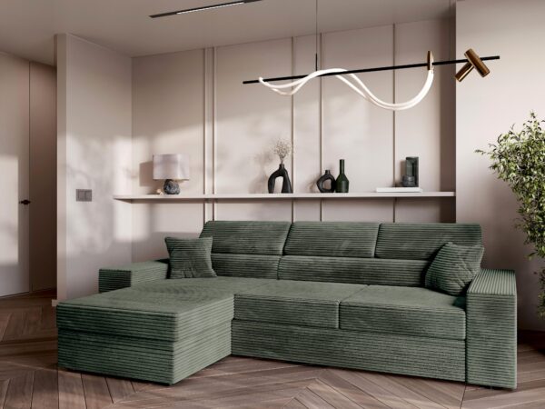 AX LIVING Belek Ecksofa Cord mit Schlaffunktion 272 cm