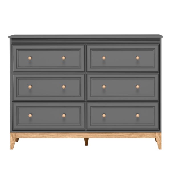 AX LIVING Kommode Nymphen 6 Schubladen MDF Eiche Beine