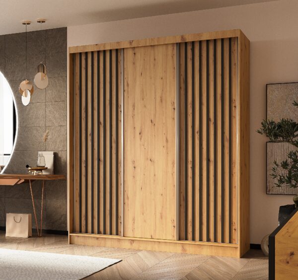 AX LIVING Cabinio Schwebetüren Kleiderschrank 180cm breit