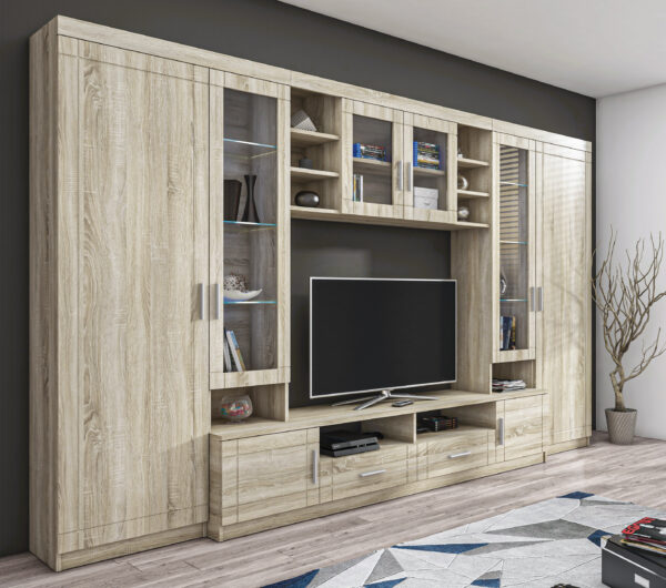 AX LIVING Parisca Klassische Wohnwand mit viel Stauraum