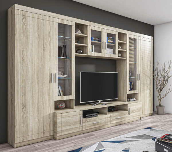 AX LIVING Parisca Klassische Wohnwand mit viel Stauraum