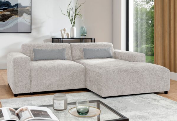 AX LIVING Eckcouch Jughlio in L-Form 240 cm modern Kissen R / L