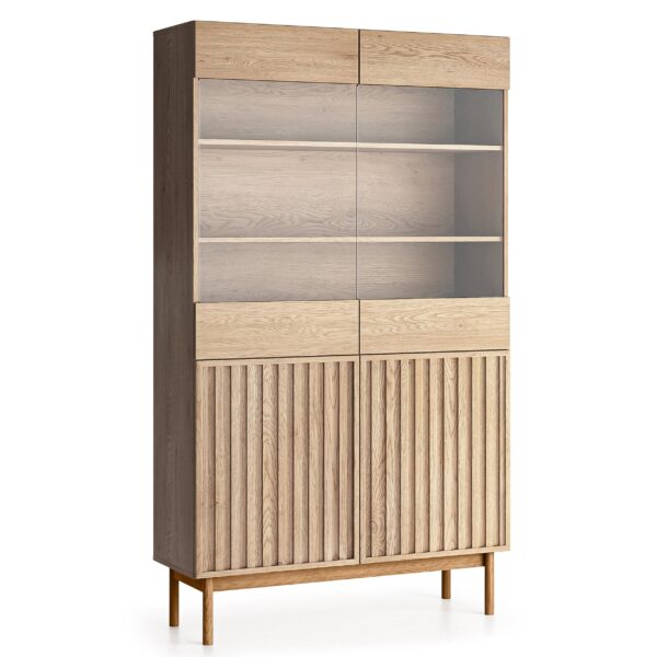 AX LIVING Vitrine Eiche Santarco W2T – 106 cm breit