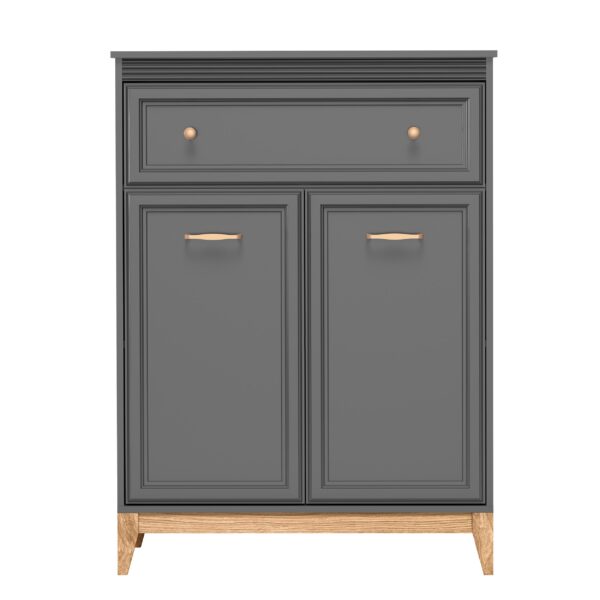 AX LIVING Kommode Nymphen 1 Schublade 2 Türen MDF Eiche Beine schmal