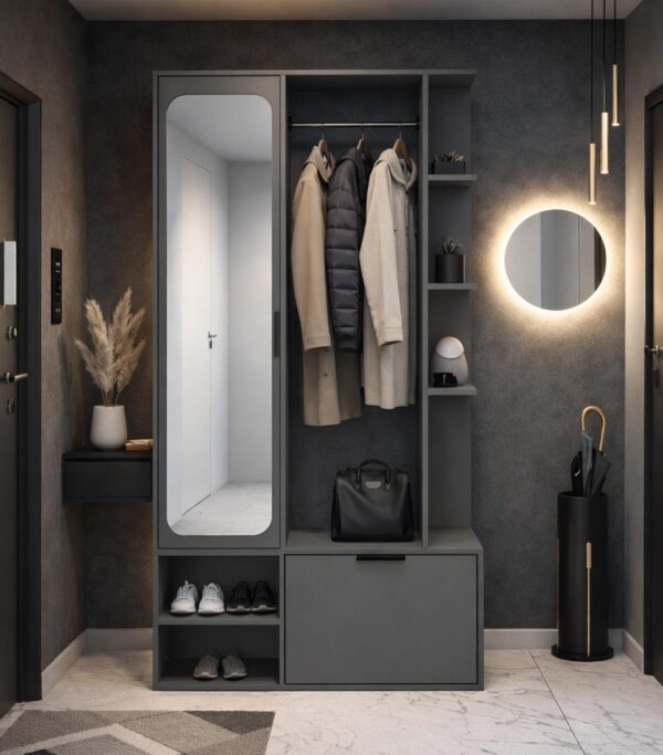AX LIVING Garderobe Nemrut mit Spiegel – Flurmöbel mit Stauraum