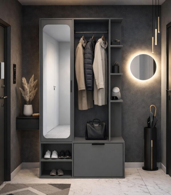 AX LIVING Garderobe Nemrut mit Spiegel – Flurmöbel mit Stauraum