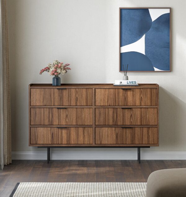 AX LIVING Nordiva Kommode mit Schublade 150 cm Holz Modern