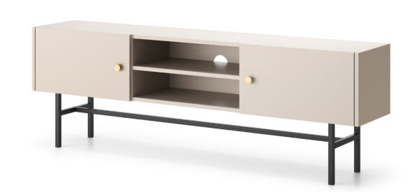 AX LIVING TV Bank Dinley – 155 cm Lowboard mit Metallgestell