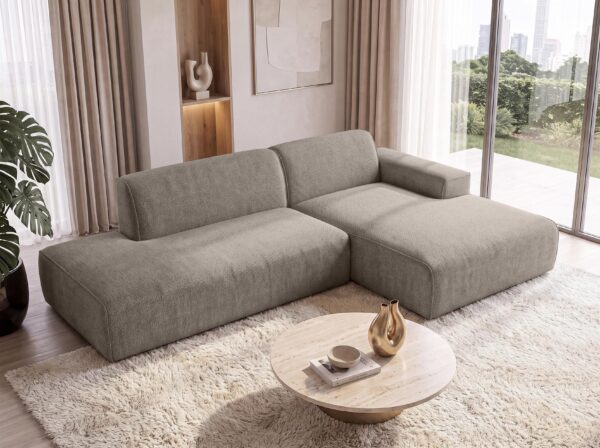 AX LIVING Ecksofa Didim Duo 288 cm Chenille Sofa freistehend R / L
