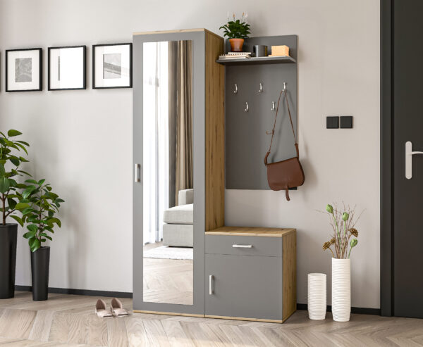 AX LIVING Garderobe Magnola – 100 cm Breite, mit Stauraum & Spiegel