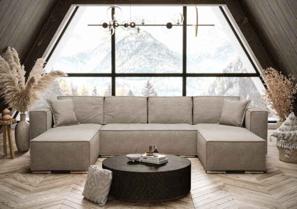 AX LIVING U-Form Ecksofa mit Schlaffunktion Vinoria 327 cm