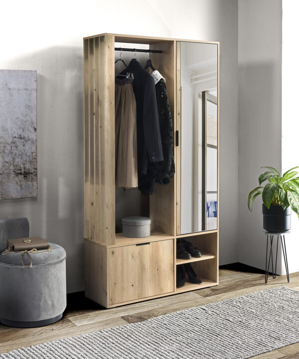 AX LIVING Garderobe Flur Milanoir 100 cm Spiegel