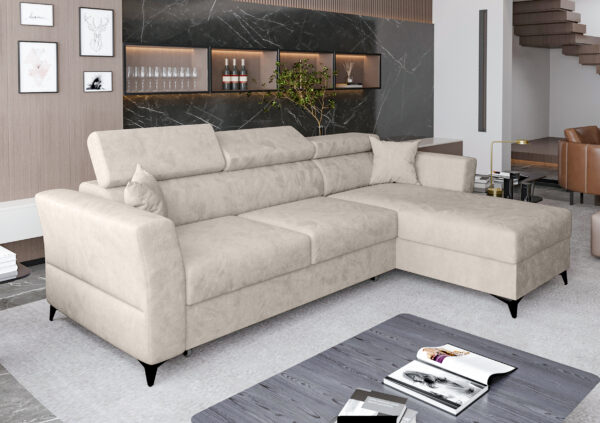 AX LIVING Ecksofa klein mit Schlaffunktion Ribella 4 – 265 cm R / L