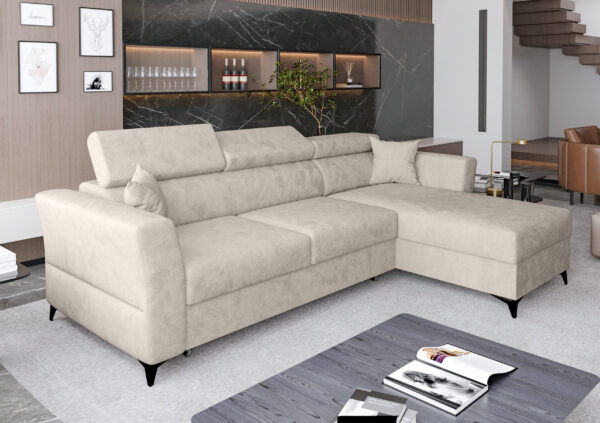 AX LIVING Ecksofa klein mit Schlaffunktion Ribella 4 – 265 cm R / L